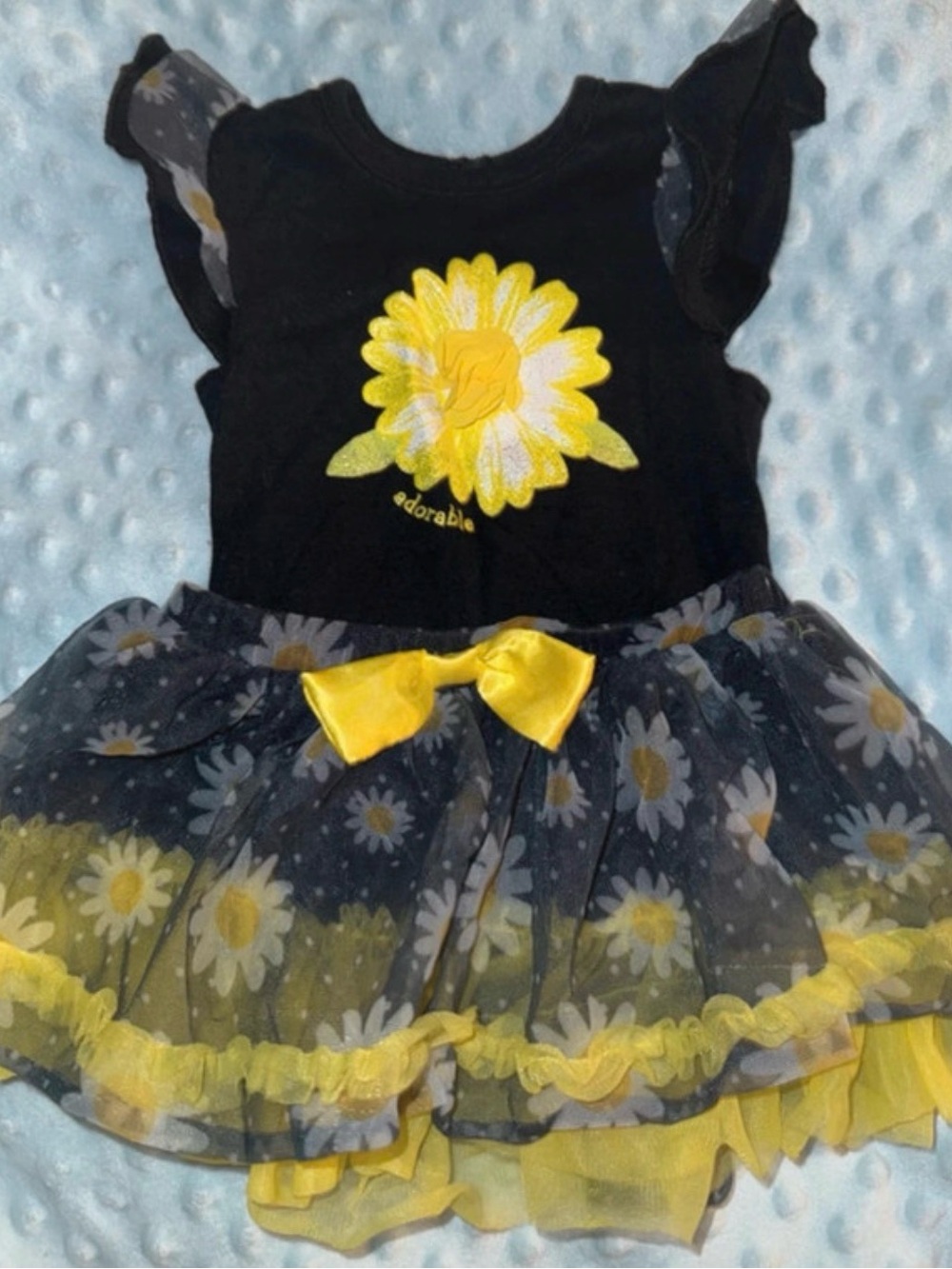 Black & Yellow Daisy Tulle outfit - Adorable Floral Outfit